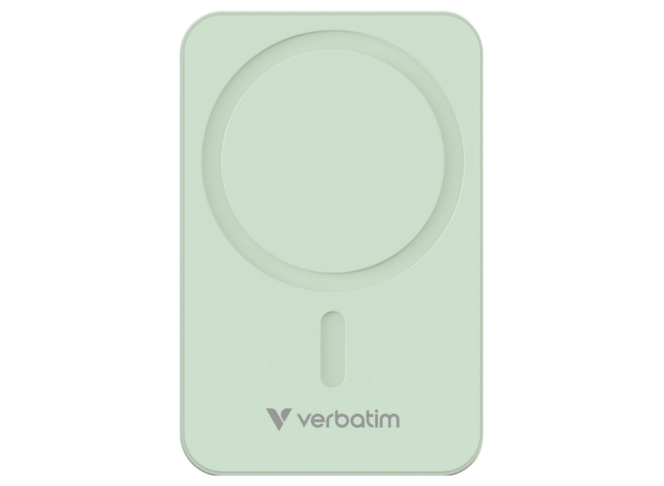 Verbatim Charge 'n' Go Essential Magnetic Wireless Charging Power Bank 20000 mAh - Green | 32224