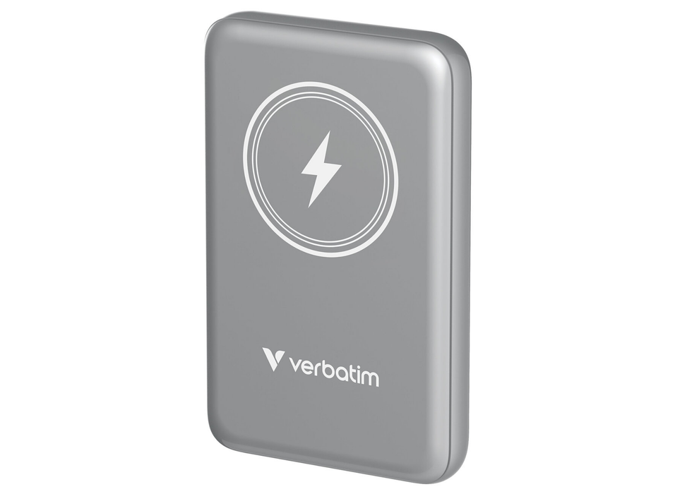 Verbatim Charge 'n' Go Magnetic Wireless Power Bank 10000 mAh - Grey | 32249