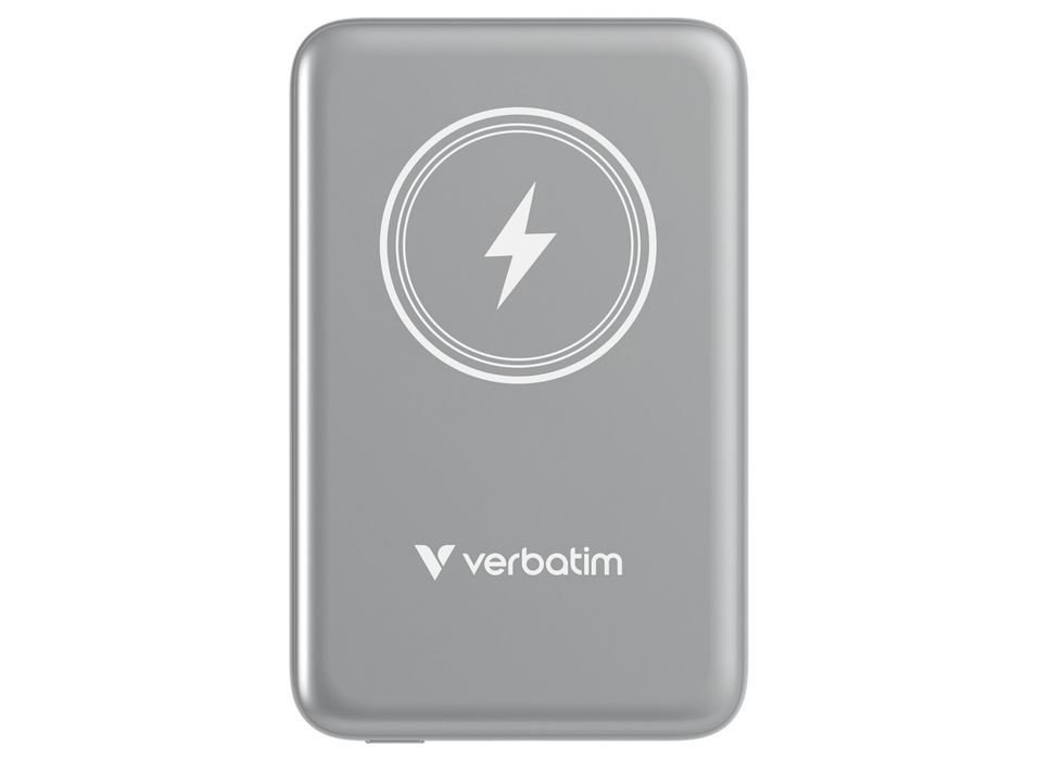 Verbatim Charge 'n' Go Magnetic Wireless Power Bank 10000 mAh - Grey | 32249