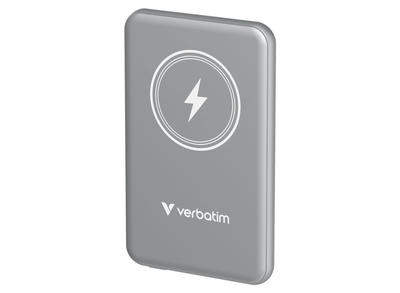 Verbatim Charge 'n' Go Magnetic Wireless Power Bank 5000 mAh - Grey | 32244