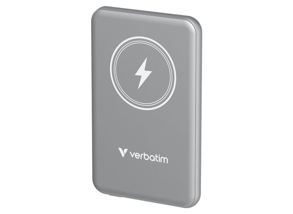Verbatim Charge 'n' Go Magnetic Wireless Power Bank 5000 mAh - Grey | 32244