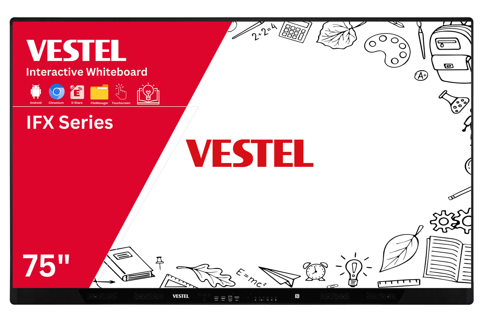 Vestel IFX Series - 75" Interactive Flat Panel Whiteboard with Android OS Interactive Touchscreen Display Vestel