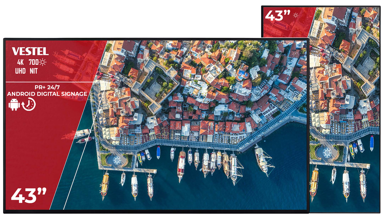Vestel PR43D-4H 43" High-Brightness 4K Android Digital Signage Display - Open Box Digital Signage Display Vestel