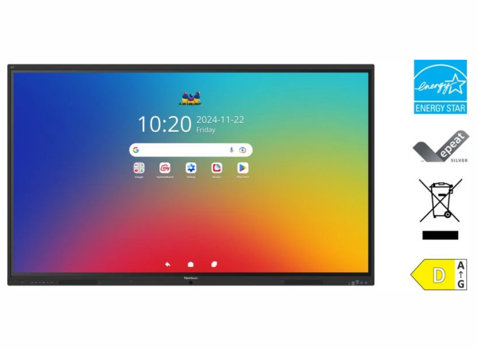 ViewSonic ViewBoard IFP6541-1-1C EDLA-Certified 65” 4K UHD Interactive Display Interactive Touchscreen Display ViewSonic