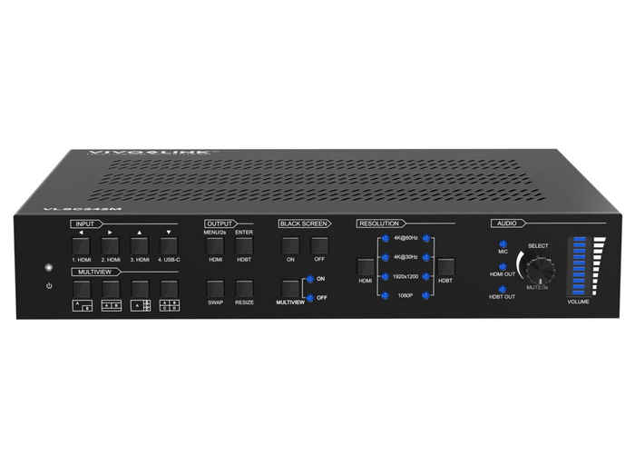 Vivolink 4x2 HDBaseT 3.0 Seamless KVM Switcher with Multiview & HDBaseT Receiver | VLSC242M Video Scaler Vivolink