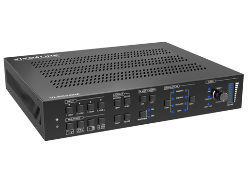 Vivolink 4x2 HDBaseT 3.0 Seamless KVM Switcher with Multiview & HDBaseT Receiver | VLSC242M Video Scaler Vivolink