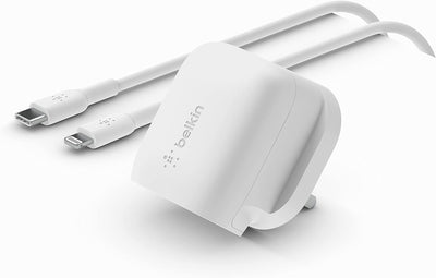 Belkin BoostCharge USB-C Wall Charger 20W + USB-C Cable with Lightning Connector | WCA006MY1MWH-B5 Mobile Device Charger Belkin