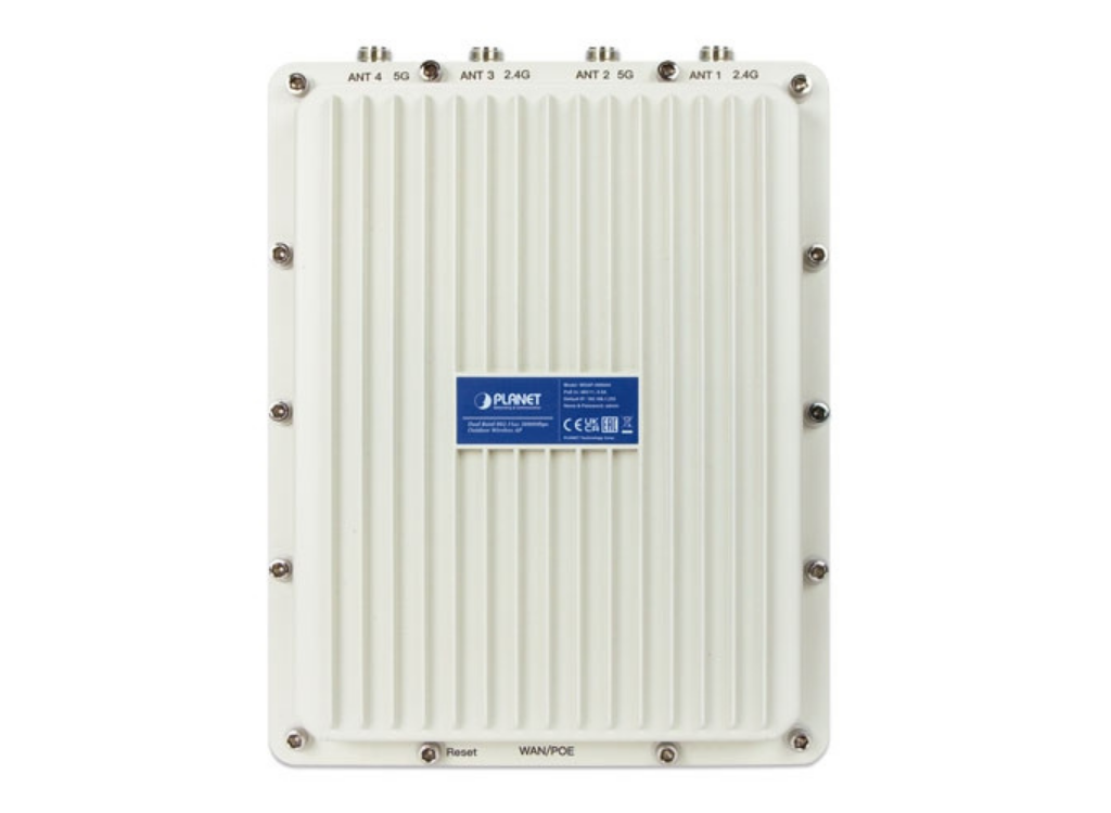Planet Dual Band 802.11ax 3000Mbps Outdoor Wireless AP (IP67, 802.3at PoE+, 4 x N-type connector) | WDAP-3000AX Wireless Access Point Planet