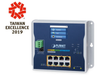 Planet Industrial L2+ 8-port 10/100/1000T 802.3at PoE + 2-port 1G/2.5G SFP Wall-mount Managed Switch with LCD Touch Screen | WGS-5225-8P2SV Planet Network Switches Planet