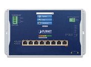 Planet Industrial L2+ 8-Port 10/100/1000T 802.3bt PoE + 2-Port 1G/2.5G SFP Wall-mount Managed Switch with LCD Touch Screen | WGS-5225-8UP2SV Network Switch Planet