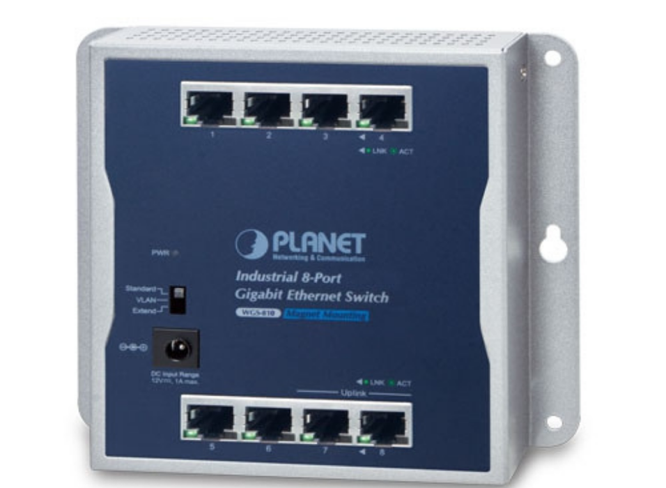 Planet Industrial 8-Port 10/100/1000T Wall-mounted Gigabit Ethernet Switch | WGS-810