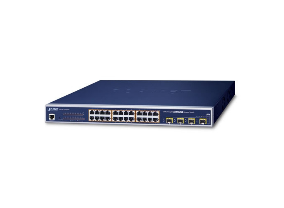 Planet L2+ 24-Port 10/100/1000Mbps 802.3at PoE+ Managed Switch | WGSW-24040HP4