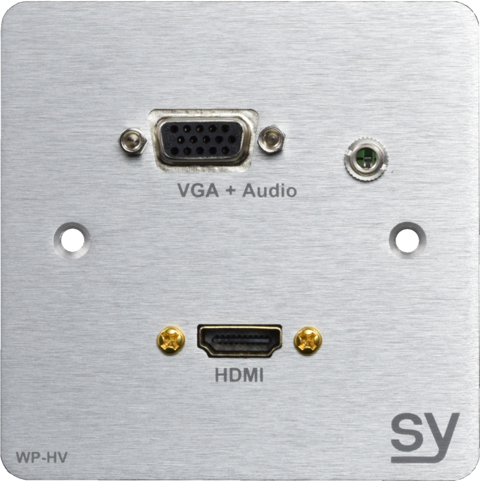 SY Electronics HDMI & VGA Single Gang Wall Plate with Audio | SY-WP-HV-BA Wall Plates & Switch Covers SY Electronics