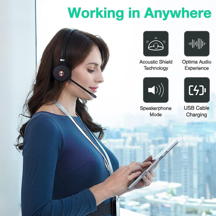 Yealink WH62PORTABLE-MONO-TEAMS Single Ear Over The Head Dect Wireless Headset Portable Edition Headset Yealink