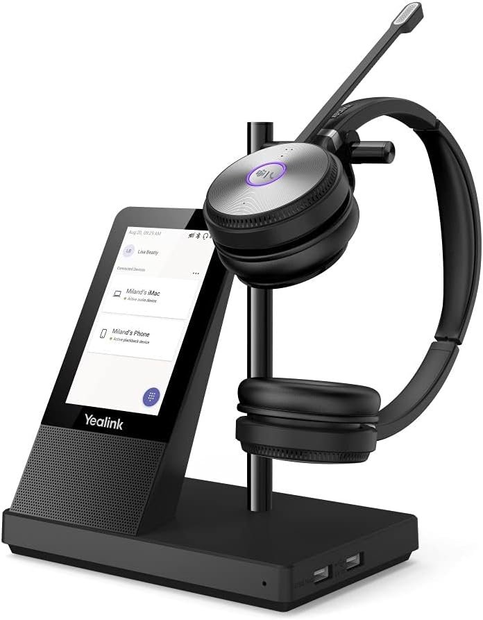 Yealink WH66DUAL-TEAMS Dual Ear Over The Head Dect Wireless Headset Headset Yealink