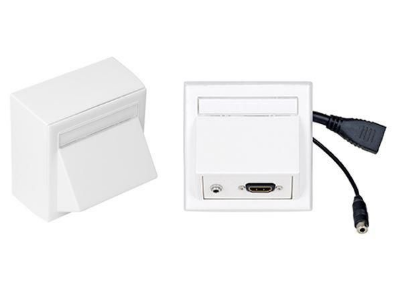 Vivolink Wall Connection Box HDMI + 3.5mm – White | WI221170 Wallplate Vivolink