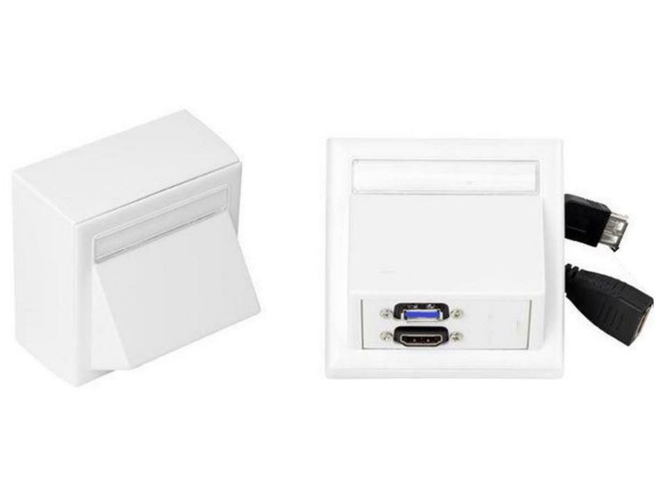 Vivolink Wall Connection Box HDMI & USB 3.0 – White | WI221261 Socket-Outlets Vivolink