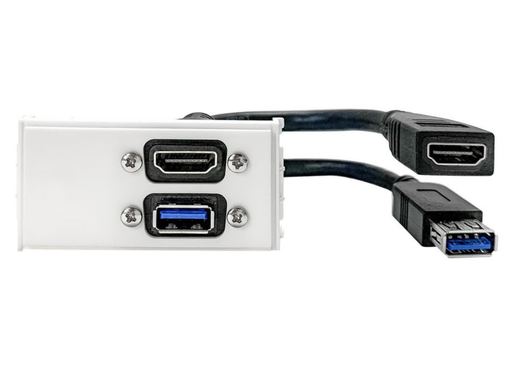 Vivolink Wall Connection Box HDMI & USB 3.0 – White | WI221261 Socket-Outlets Vivolink