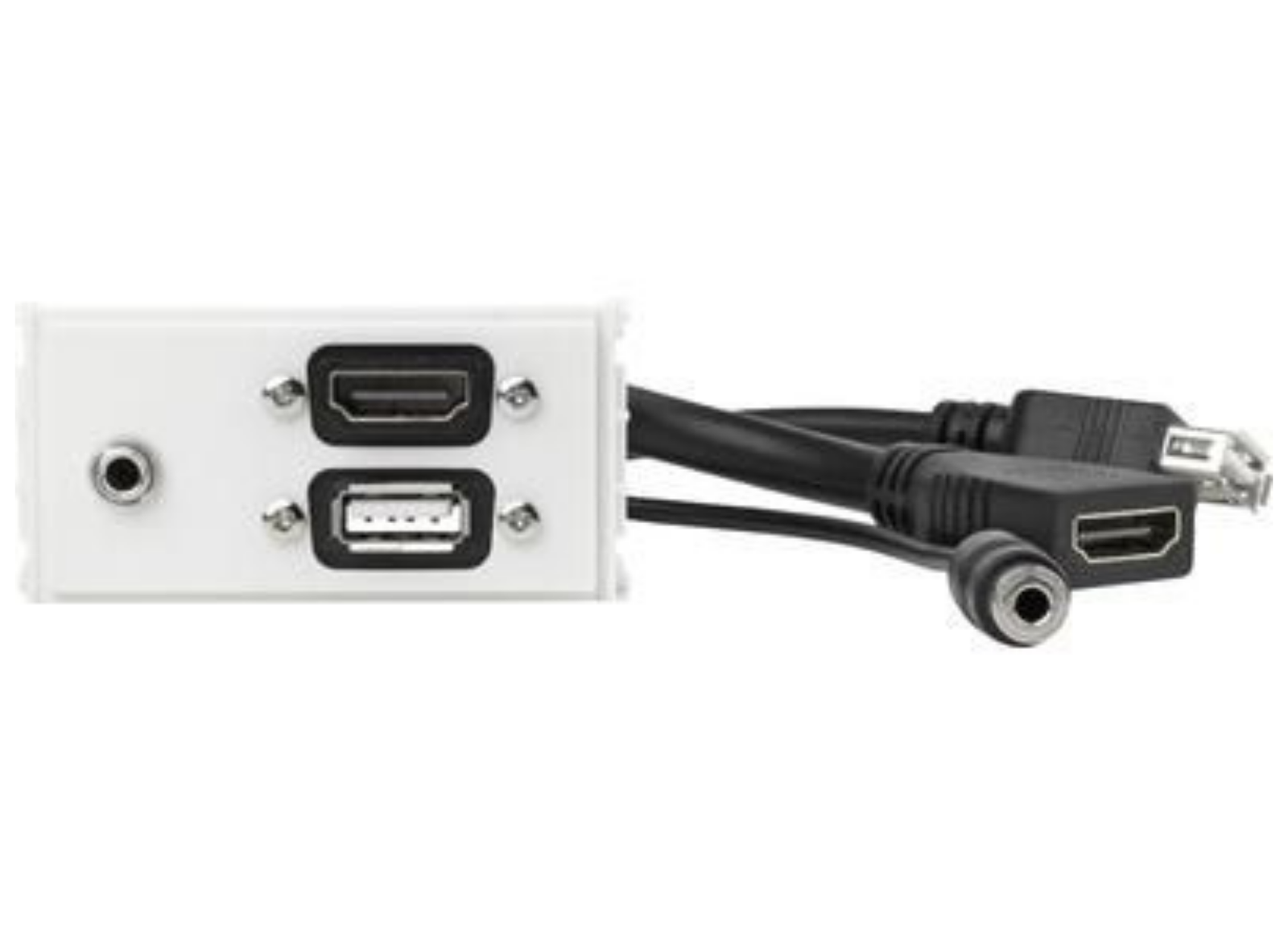 Vivolink Outlet Panel HDMI + USB 2.0 + 3.5mm – White | WI221281 Wallplate Vivolink