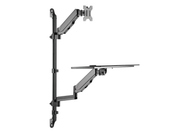 Neomounts WL90-325BL1 Sit-Stand Workstation Wall For 17"-32" Screens Monitor Arm Desk Mount NeoMounts