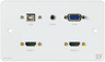 SY Electronics Dual HDMI, VGA & USB-A 2-Gang Wall Plate - White | SY-WP-2HVU-BW
