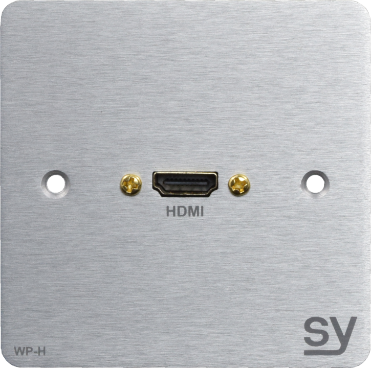 SY Electronics HDMI Single Gang Wall Plate – Brushed Aluminium | SY-WP-H-BA