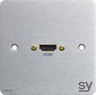 SY Electronics HDMI Single Gang Wall Plate – Brushed Aluminium | SY-WP-H-BA