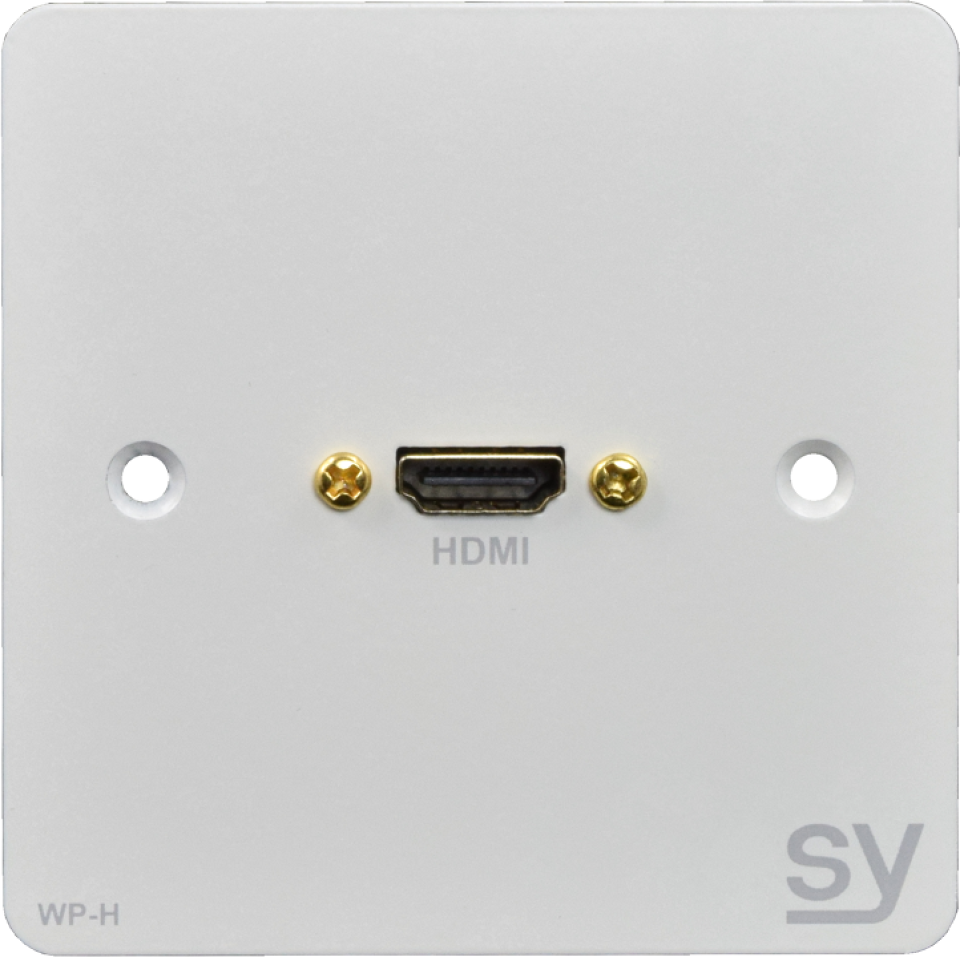 SY Electronics HDMI Single Gang Wall Plate – White Finish | SY-WP-H-BW
