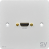 SY Electronics HDMI Single Gang Wall Plate – White Finish | SY-WP-H-BW