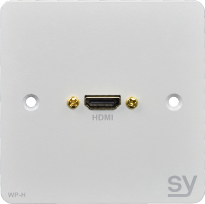 SY Electronics HDMI Single Gang Wall Plate – White Finish | SY-WP-H-BW Wall Plates & Switch Covers SY Electronics