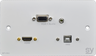 SY Electronics HDMI, VGA & USB-B Double Gang Wall Plate - White | SY-WP-HVU-BW