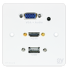 SY Electronics HDMI, VGA & USB-A Single Gang Wall Plate | SY-WP-HVU-SW