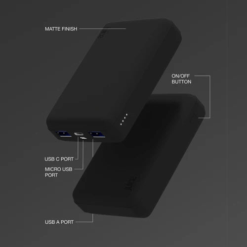 Juice ECO 4 Charge Power Bank, 12,000mAh | JUI-PBANK-4-ECO-BLK