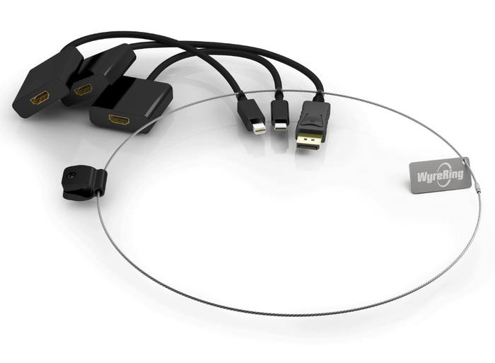 WyreStorm Adapter Ring with USB-C, DisplayPort & Mini DisplayPort to HDMI with Cable Lock | WyreRing Mounting Accessory WyreStorm