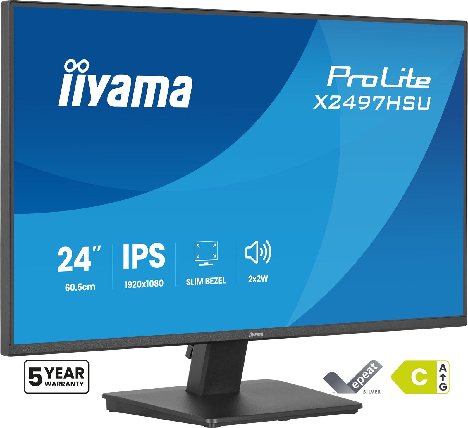 iiyama ProLite X2497HSU-B1 Eco-Conscious 24” 120Hz 4ms Full HD Monitor Business Monitor iiyama