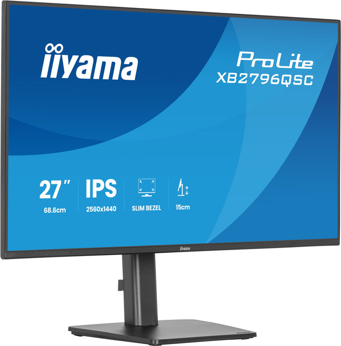 iiyama ProLite XB2796QSC-B1 27" 75Hz 4ms QHD IPS Monitor With USB-C Desktop Monitor iiyama