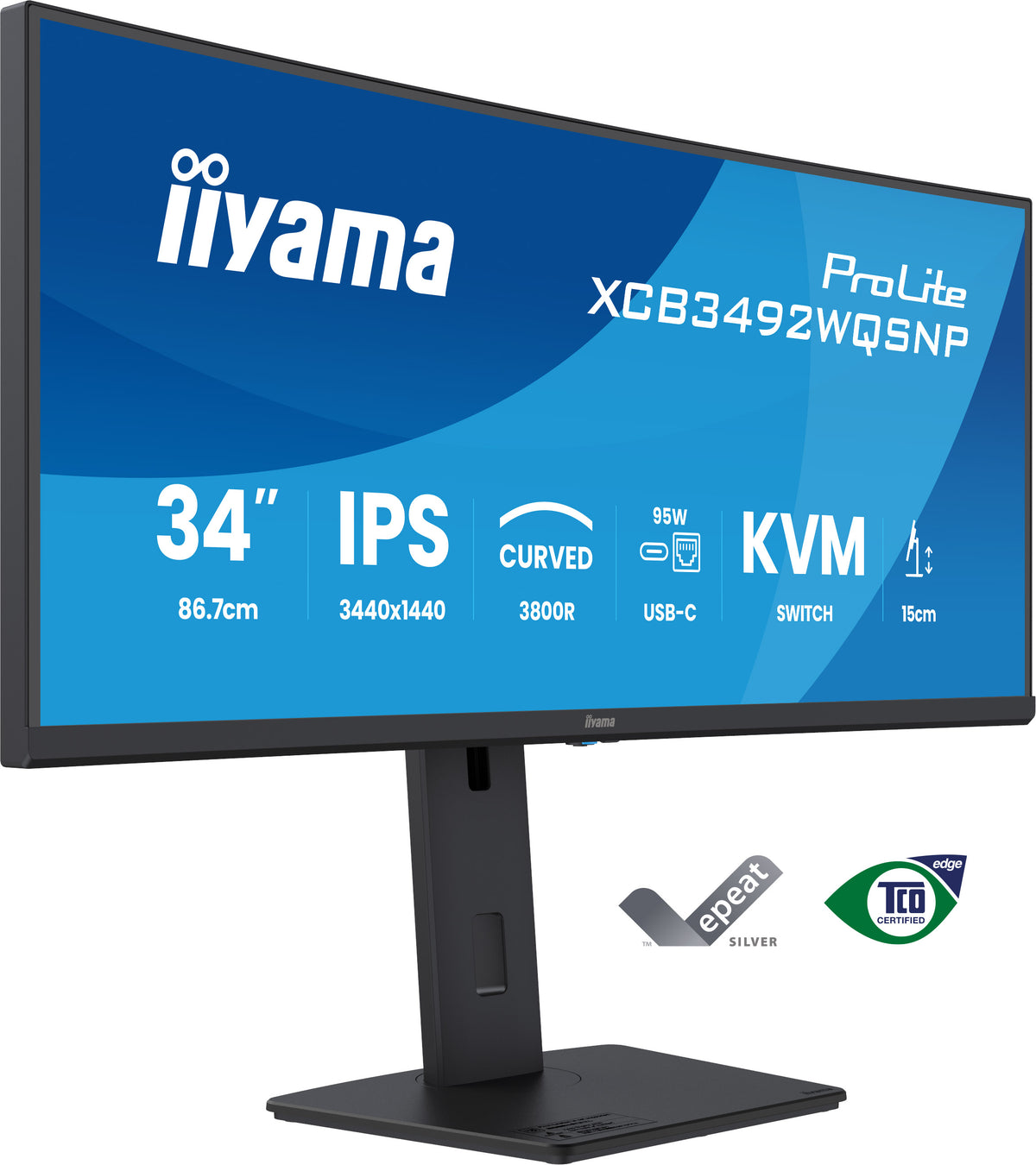 iiyama ProLite XCB3492WQSNP-B1 34" 100Hz 3ms IPS UWQHD Curved Monitor Desktop Monitor iiyama