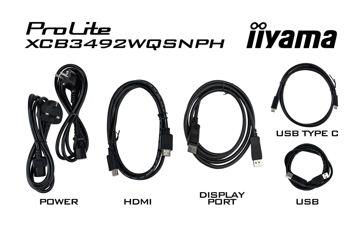 iiyama ProLite XCB3492WQSNPH-B1 34" 100Hz 1ms IPS UWQHD Curved Monitor Desktop Monitor iiyama