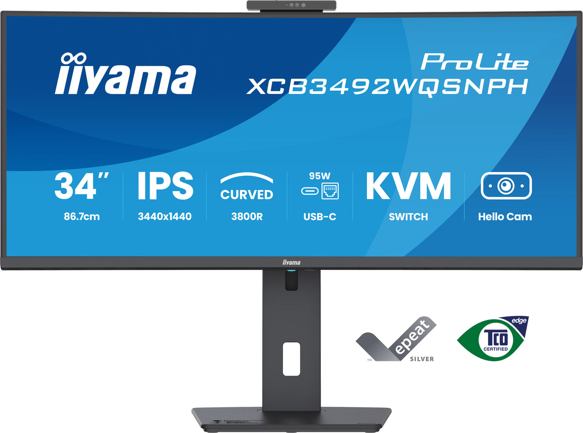 iiyama ProLite XCB3492WQSNPH-B1 34" 100Hz 1ms IPS UWQHD Curved Monitor Desktop Monitor iiyama