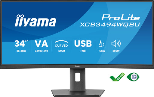 iiyama XCB3494WQSU-B1 – 34" UWQHD 120Hz Curved VA Monitor Desktop Monitor iiyama