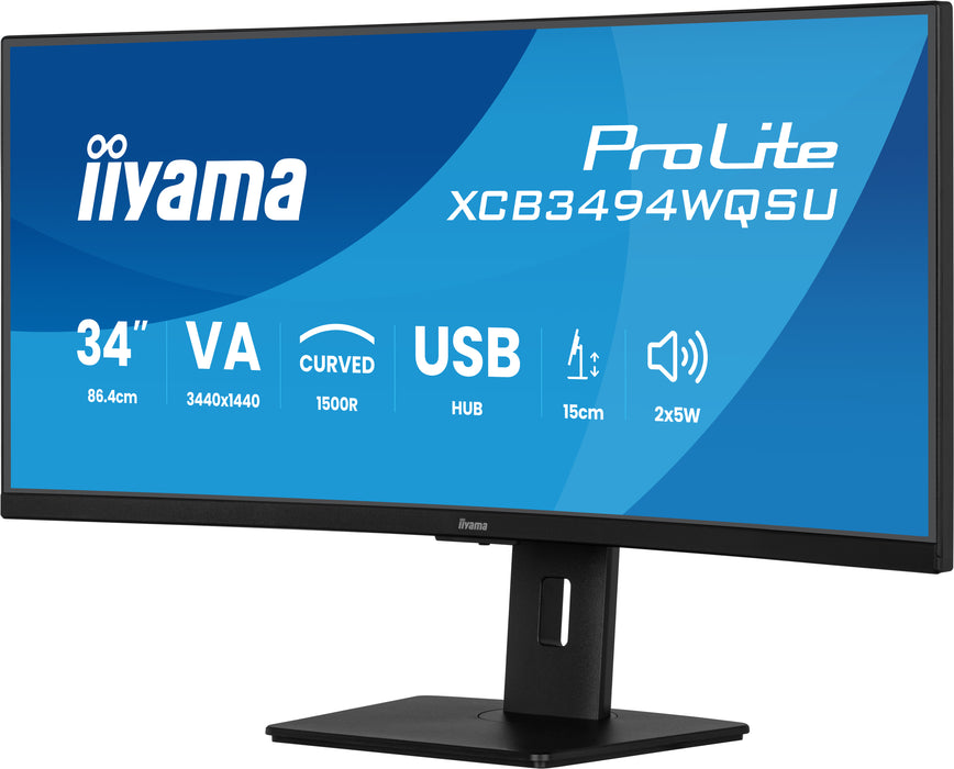 iiyama XCB3494WQSU-B1 – 34" UWQHD 120Hz Curved VA Monitor Desktop Monitor iiyama