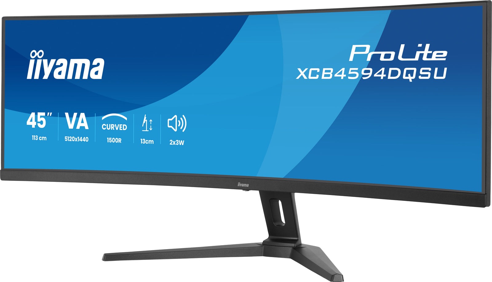 iiyama ProLite XCB4594DQSU-B1 45" 75Hz 2ms DQHD Ultra-Wide Curved Monitor Desktop Monitor iiyama