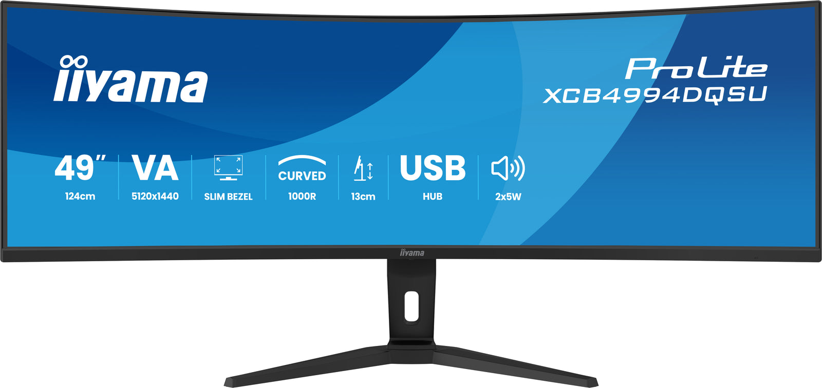 iiyama ProLite XCB4994DQSU-B1 49" 120Hz 2ms DQHD Curved Monitor Desktop Monitor iiyama