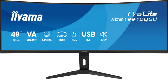 iiyama ProLite XCB4994DQSU-B1 49" 120Hz 2ms DQHD Curved Monitor Desktop Monitor iiyama