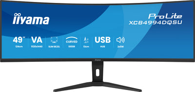 iiyama ProLite XCB4994DQSU-B1 49" 120Hz 2ms DQHD Curved Monitor Desktop Monitor iiyama