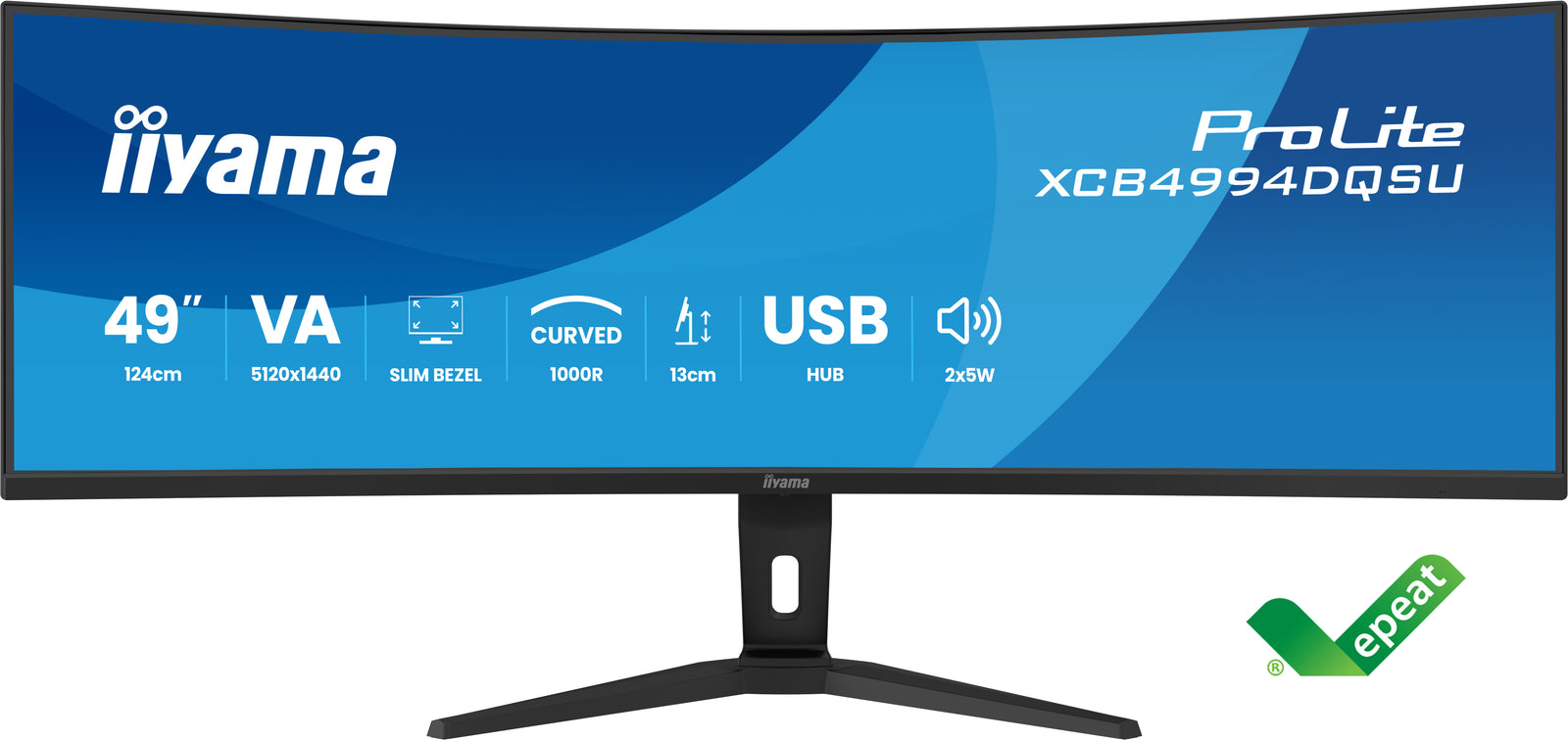 iiyama ProLite XCB4994DQSU-B1 49" 120Hz 2ms DQHD Curved Monitor Desktop Monitor iiyama
