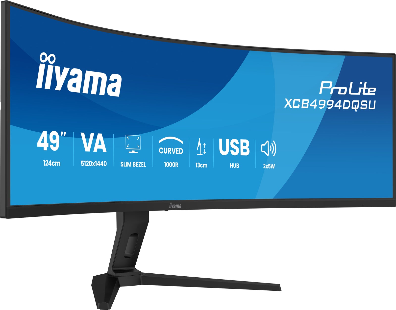 iiyama ProLite XCB4994DQSU-B1 49" 120Hz 2ms DQHD Curved Monitor Desktop Monitor iiyama