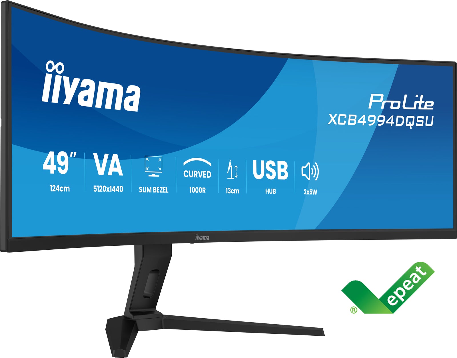 iiyama ProLite XCB4994DQSU-B1 49" 120Hz 2ms DQHD Curved Monitor Desktop Monitor iiyama