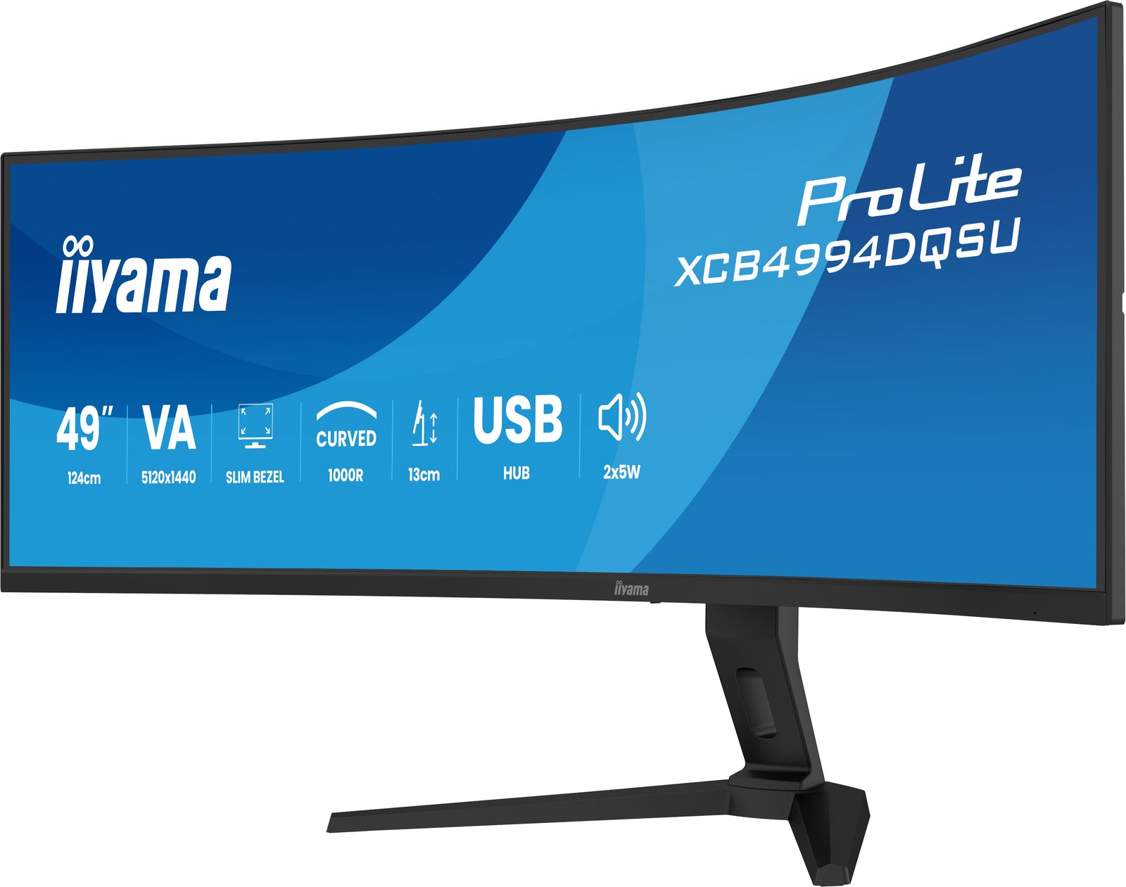 iiyama ProLite XCB4994DQSU-B1 49" 120Hz 2ms DQHD Curved Monitor Desktop Monitor iiyama