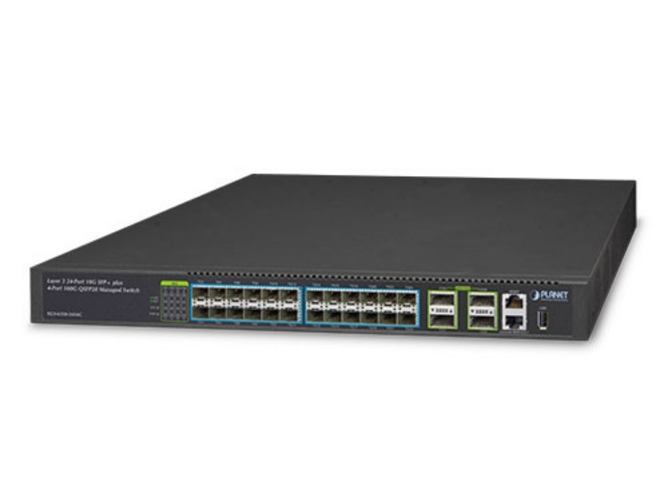 Planet Layer 3 24-Port 10G SFP+ + 4-Port 100G QSFP28 Managed Switch | XGS-6350-24X4C